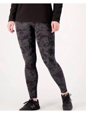 AnyBody Black & Gray Camouflage High-Rise Leggings
